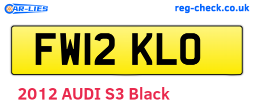 FW12KLO are the vehicle registration plates.
