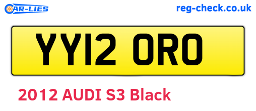 YY12ORO are the vehicle registration plates.
