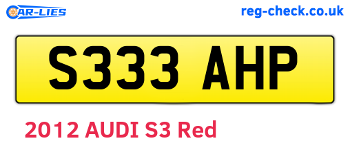 S333AHP are the vehicle registration plates.