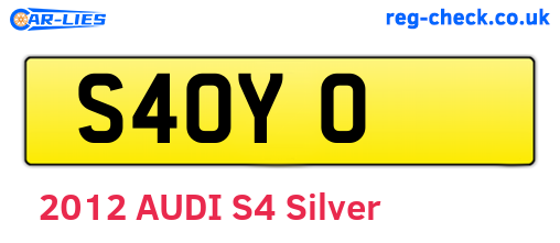 S4OYO are the vehicle registration plates.