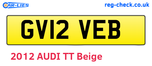 GV12VEB are the vehicle registration plates.
