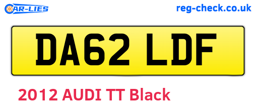 DA62LDF are the vehicle registration plates.