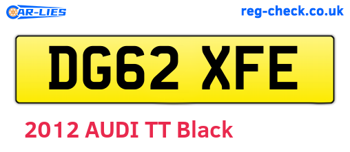 DG62XFE are the vehicle registration plates.