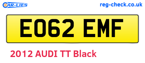 EO62EMF are the vehicle registration plates.