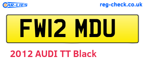 FW12MDU are the vehicle registration plates.