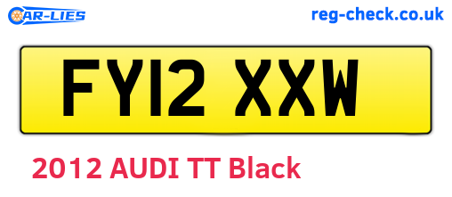 FY12XXW are the vehicle registration plates.