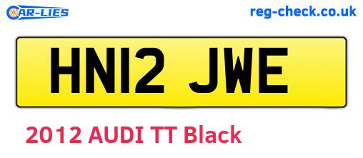 HN12JWE are the vehicle registration plates.