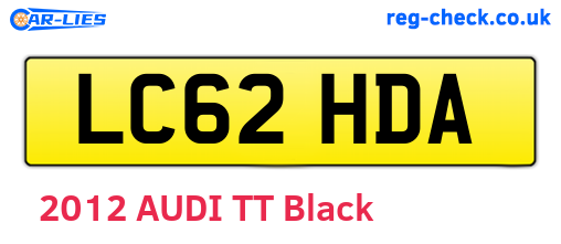 LC62HDA are the vehicle registration plates.