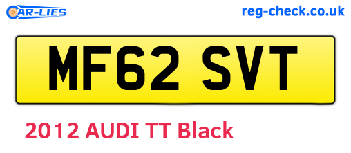 MF62SVT are the vehicle registration plates.