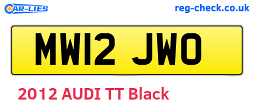 MW12JWO are the vehicle registration plates.