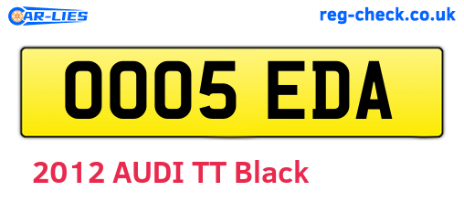 OO05EDA are the vehicle registration plates.