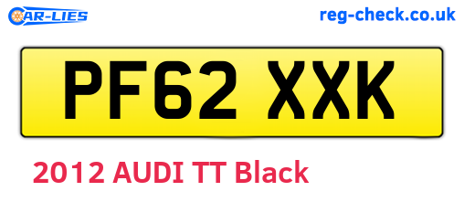 PF62XXK are the vehicle registration plates.