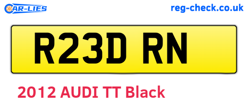 R23DRN are the vehicle registration plates.