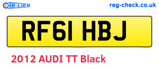 RF61HBJ are the vehicle registration plates.