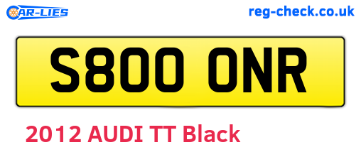 S800ONR are the vehicle registration plates.