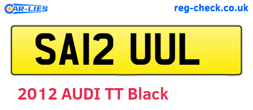 SA12UUL are the vehicle registration plates.