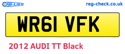 WR61VFK are the vehicle registration plates.