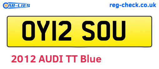 OY12SOU are the vehicle registration plates.