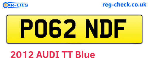 PO62NDF are the vehicle registration plates.