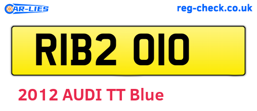 RIB2010 are the vehicle registration plates.