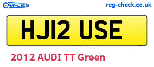HJ12USE are the vehicle registration plates.