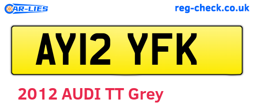 AY12YFK are the vehicle registration plates.