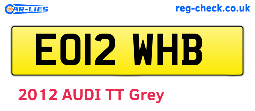 EO12WHB are the vehicle registration plates.