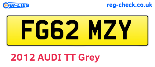 FG62MZY are the vehicle registration plates.