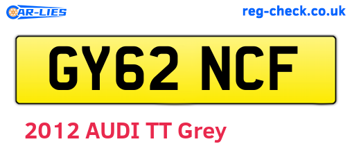 GY62NCF are the vehicle registration plates.