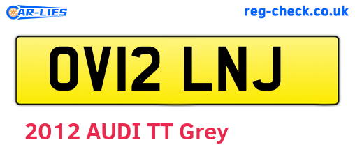 OV12LNJ are the vehicle registration plates.