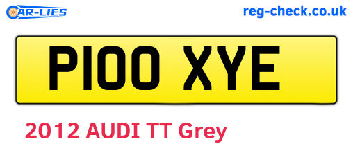 P100XYE are the vehicle registration plates.