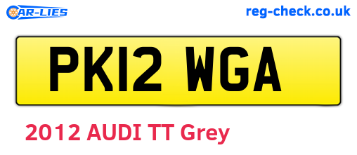 PK12WGA are the vehicle registration plates.
