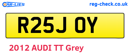 R25JOY are the vehicle registration plates.