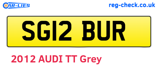 SG12BUR are the vehicle registration plates.