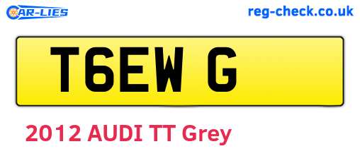 T6EWG are the vehicle registration plates.