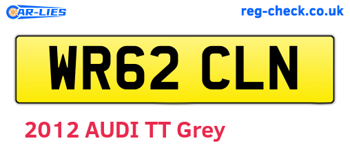 WR62CLN are the vehicle registration plates.