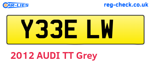 Y33ELW are the vehicle registration plates.
