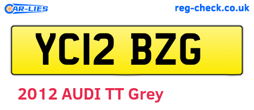 YC12BZG are the vehicle registration plates.