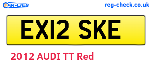 EX12SKE are the vehicle registration plates.