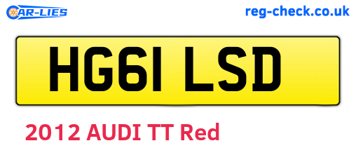HG61LSD are the vehicle registration plates.