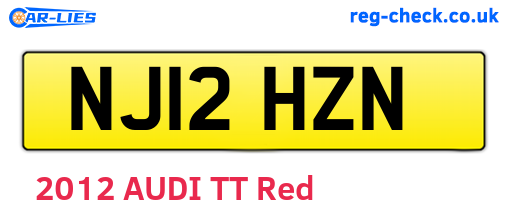 NJ12HZN are the vehicle registration plates.
