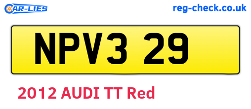 NPV329 are the vehicle registration plates.