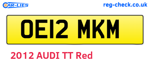 OE12MKM are the vehicle registration plates.