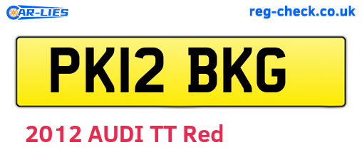 PK12BKG are the vehicle registration plates.