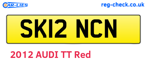 SK12NCN are the vehicle registration plates.