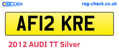 AF12KRE are the vehicle registration plates.
