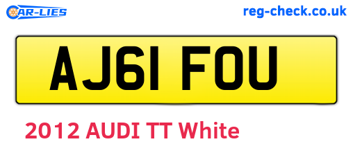 AJ61FOU are the vehicle registration plates.