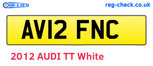AV12FNC are the vehicle registration plates.