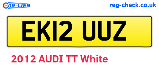 EK12UUZ are the vehicle registration plates.
