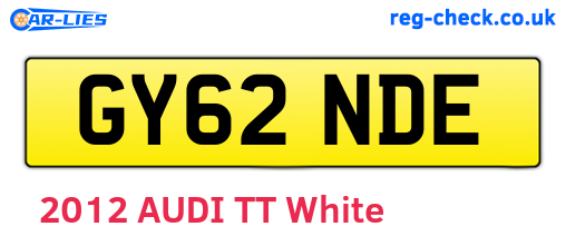 GY62NDE are the vehicle registration plates.